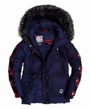 Superdry Canadian Mountain Range Down Parka Női Kabát Sötétkék | QAMHW2738